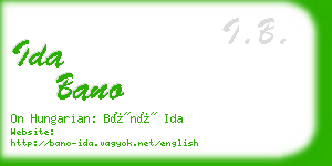 ida bano business card